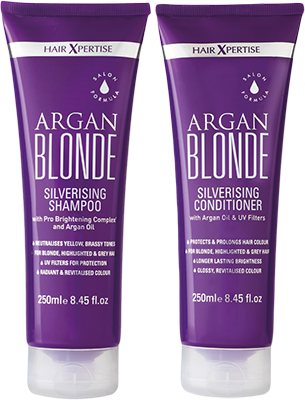 HairXpertise Argan BlondeSilverising Shampoo and Conditioner